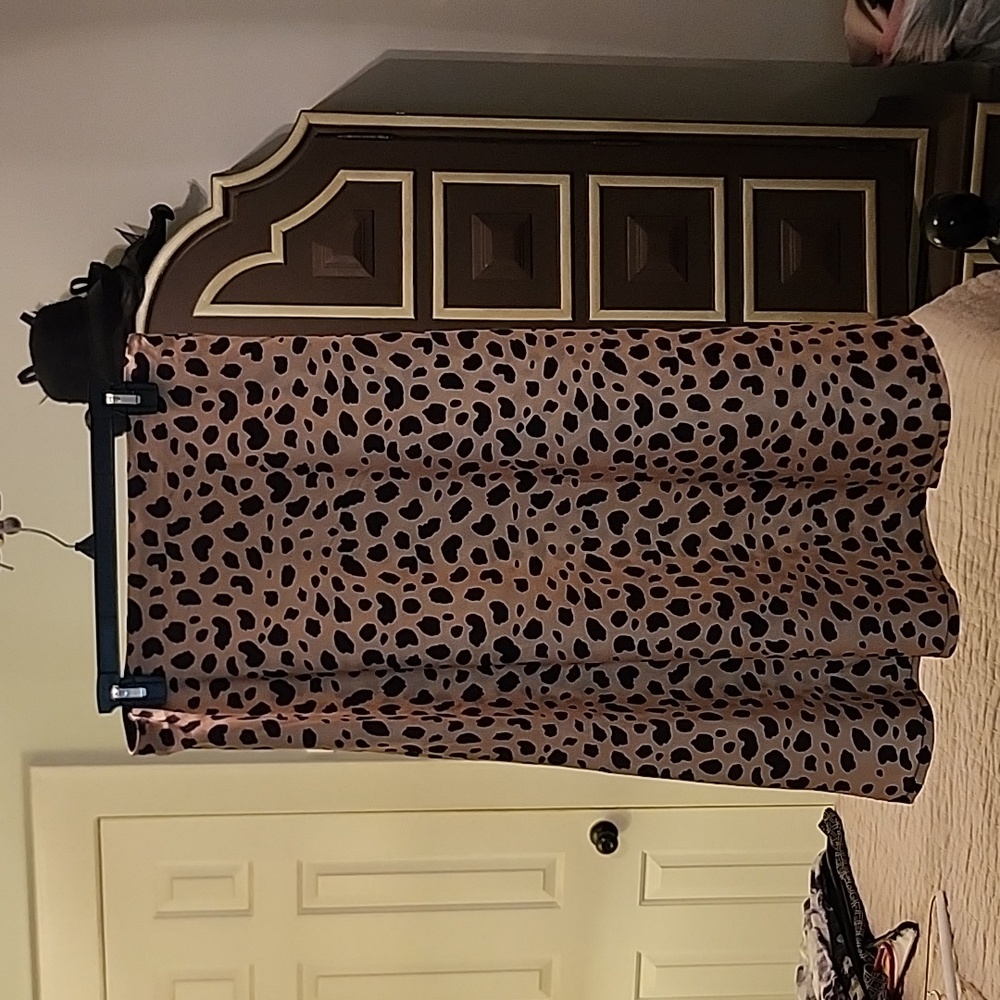 Leopard Print Silky Midi Skirt